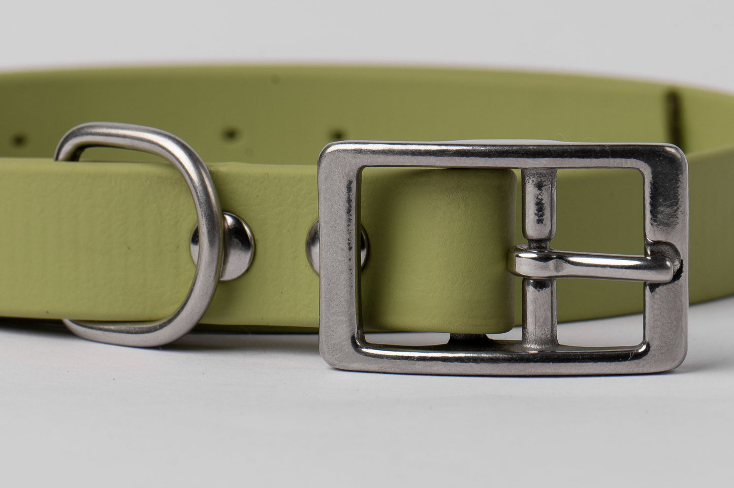 Mint Green Leather Dog Collar